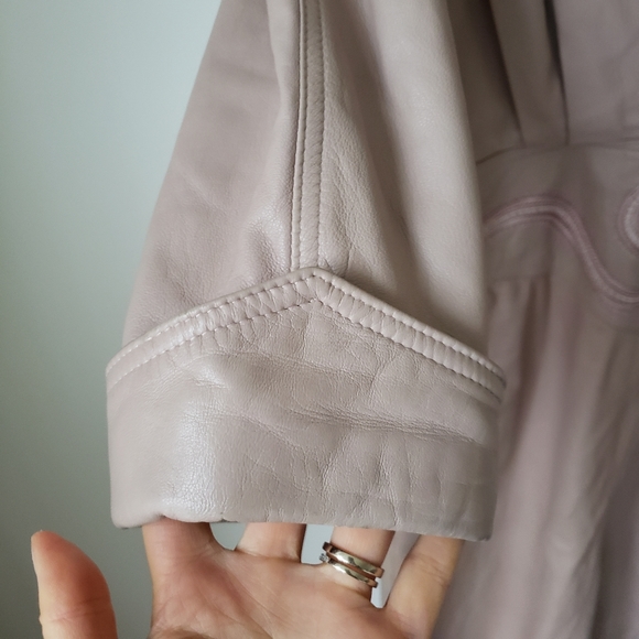 LUXURY VINTAGE Dominic Bellissimo Genuine Leather Dusty Rose Dress - Picture 6 of 16